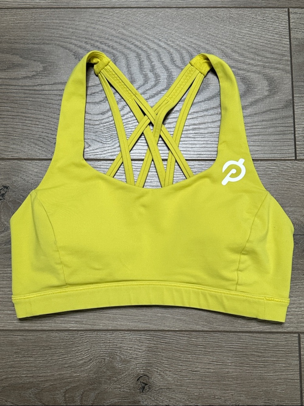Lululemon X Peloton Free To Be Serene Bra Light Support C/D Cup Yellow Green 4